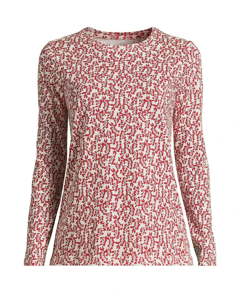 Lands' End Women's Petite Relaxed Supima Cotton Long Sleeve Crew Neck T-Shirt