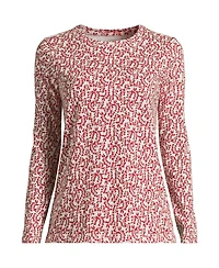 Lands' End Women's Petite Relaxed Supima Cotton Long Sleeve Crew Neck T-Shirt