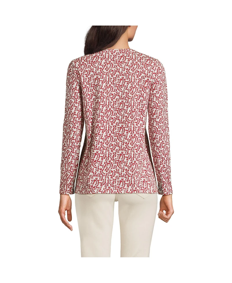 Lands' End Women's Petite Relaxed Supima Cotton Long Sleeve Crew Neck T-Shirt