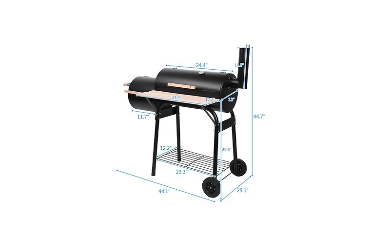 Slickblue Oil Drum Charcoal Furnace with High-Temperature Spray Paint (500-600 Degrees) – 15cm Diameter with Plastic Wheel