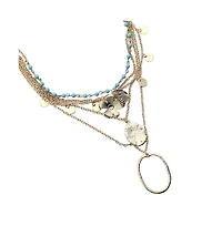 Sohi Women's Textured Multi-Layer Necklace