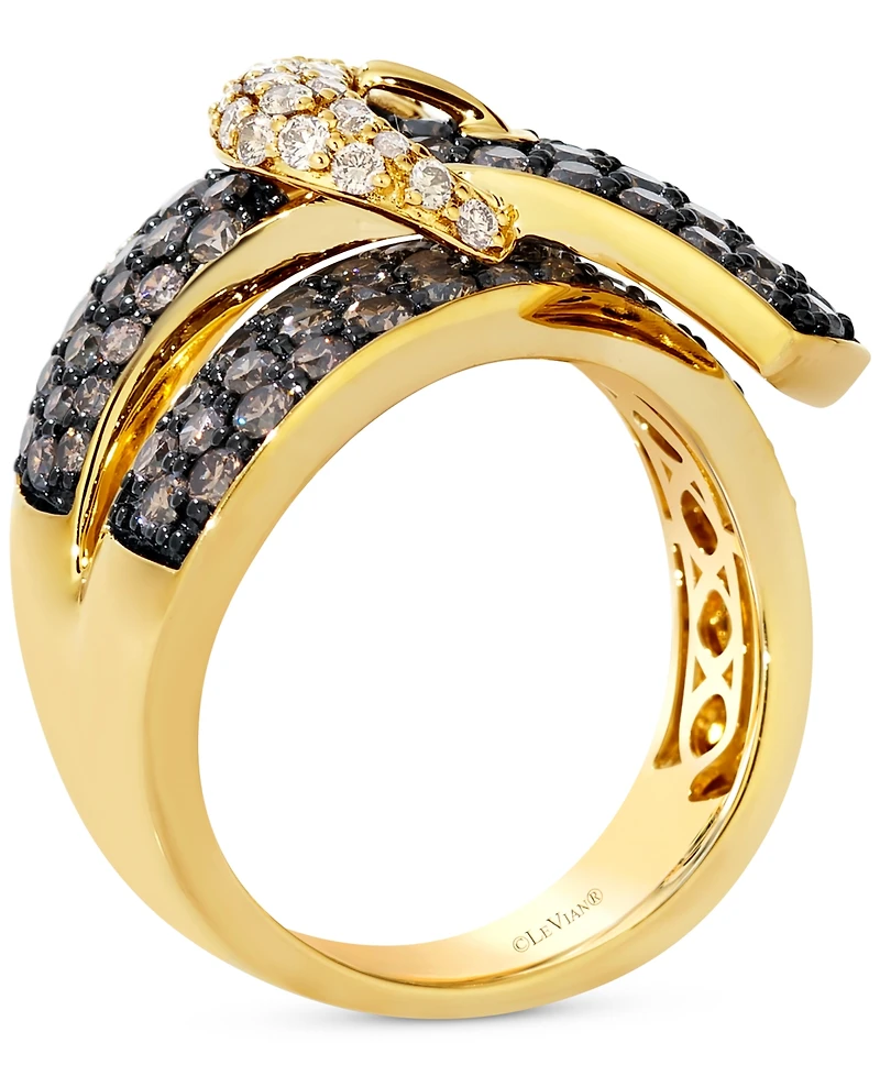 Le Vian Chocolate Diamond & Nude Diamond Belt Buckle Ring (2-1/2 ct. t.w.) in 14k Gold