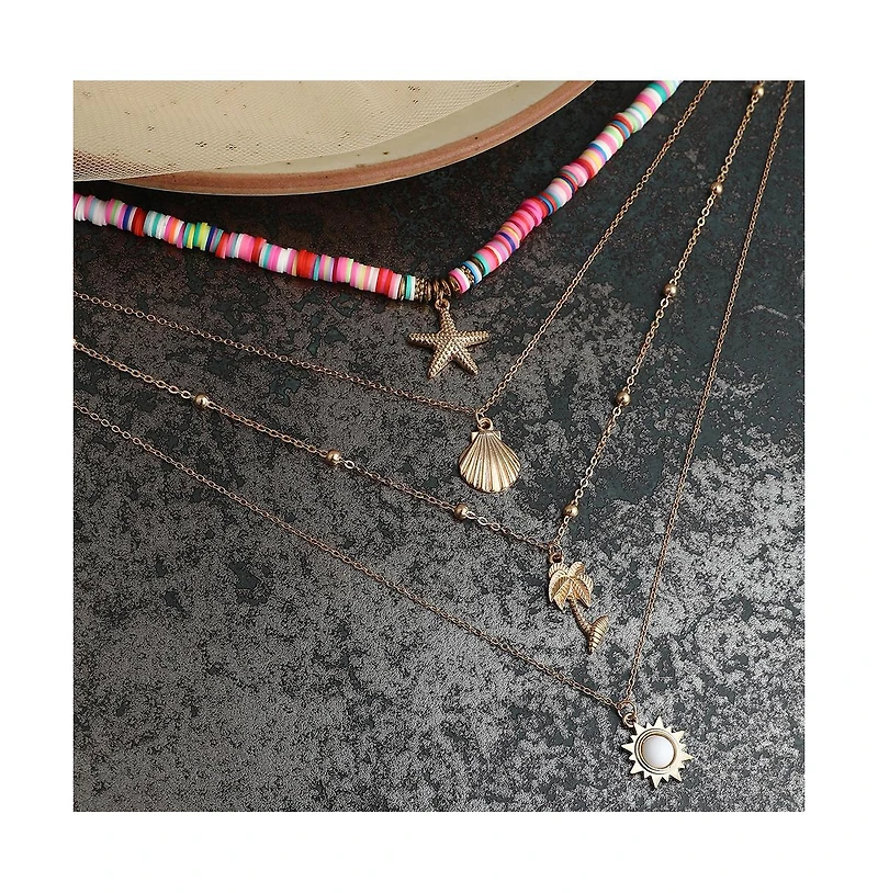 Sohi Women's The Aruba Multi-Layer Necklace