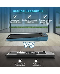 Hongge 2-in-1 Folding Treadmill with 300 Lbs Capacity, Remote Control, and Shock Absorption