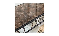 Kings Brand Furniture 5-Tier Standing Kitchen Bakers Rack for with Storage Microwave Stand, Metal Frame with Marble Finish - Black