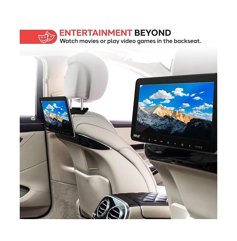 Pyle 10.5'' Car Headrest Dvd Player, Hdmi, Usb, Sd, Fm Transmitter