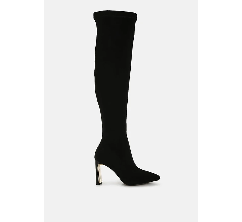 Star Gazer Slim Block Heel Long Boots