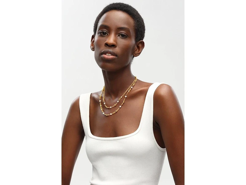 Double Stranded Necklace With Freshwater Pearls
