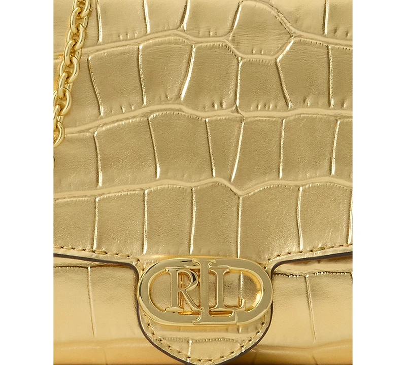 Lauren Ralph Lauren Adair Croc-Embossed Leather Small Crossbody