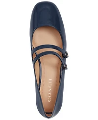 Coach Women's Winley Double Buckle Mary Jane Ballet Flats