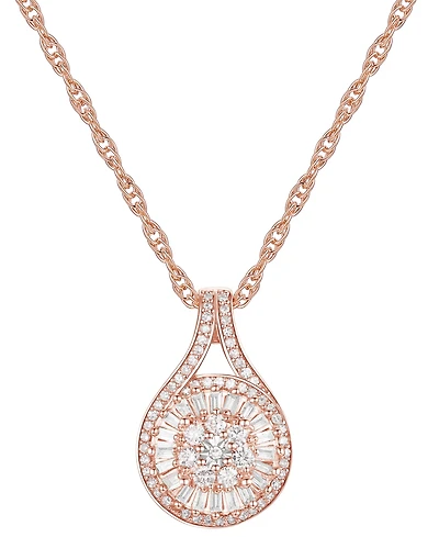 Diamond Baguette Cluster Pendant Necklace (1/2 ct. t.w.)