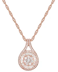Diamond Baguette Cluster Pendant Necklace (1/2 ct. t.w.)