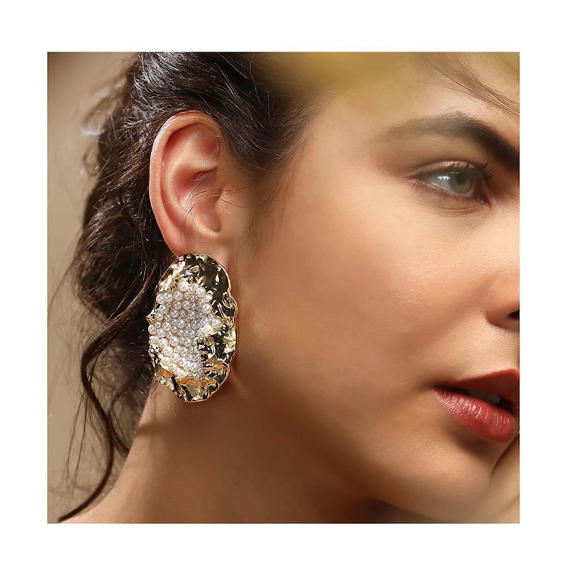Sohi Women's The Lilypad Drop Earrings