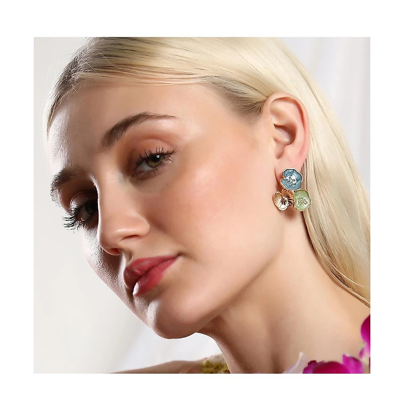 Sohi Women's The Small Lilypad Stud Earrings
