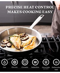 Alva Maestro 9.5" 5-Ply Stainless Steel Frying Pan