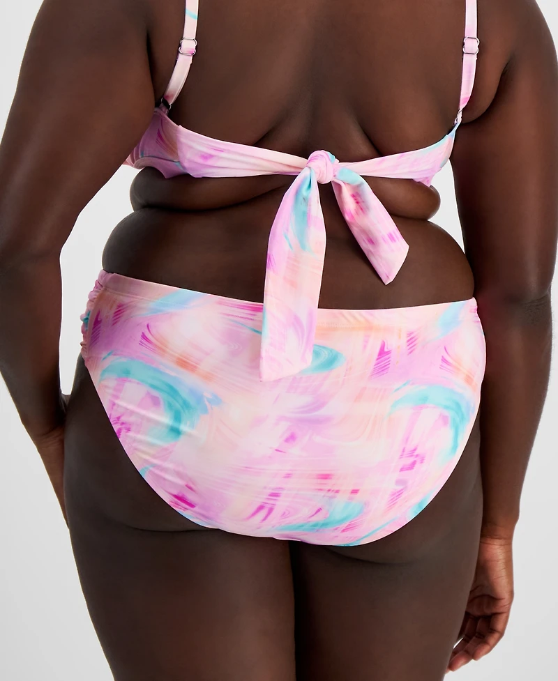 Salt + Cove Trendy Plus Tie-Dye Side-Tab Bikini Bottoms, Created for Macy's