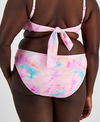 Salt + Cove Trendy Plus Tie-Dye Side-Tab Bikini Bottoms, Created for Macy's