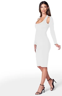 Bebe Womens Cut Out Knit Bodycon Dress