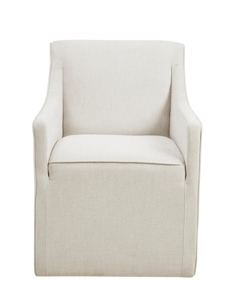 Madison Park Charlotte 24.5"W Skirted Dining Arm Chair with Casters