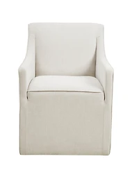 Madison Park Charlotte 24.5"W Skirted Dining Arm Chair with Casters