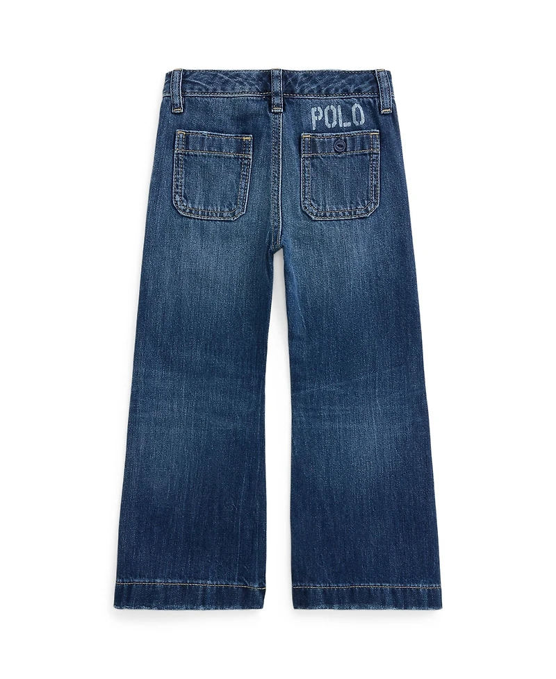Polo Ralph Lauren Toddler and Little Girls Logo Wide-Leg Jean