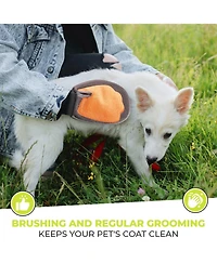Precious Tails Pet Hair Remover Glove, Gentle Pet Grooming Glove Brush, Massage Mitt for Fur of Cats and Dogs