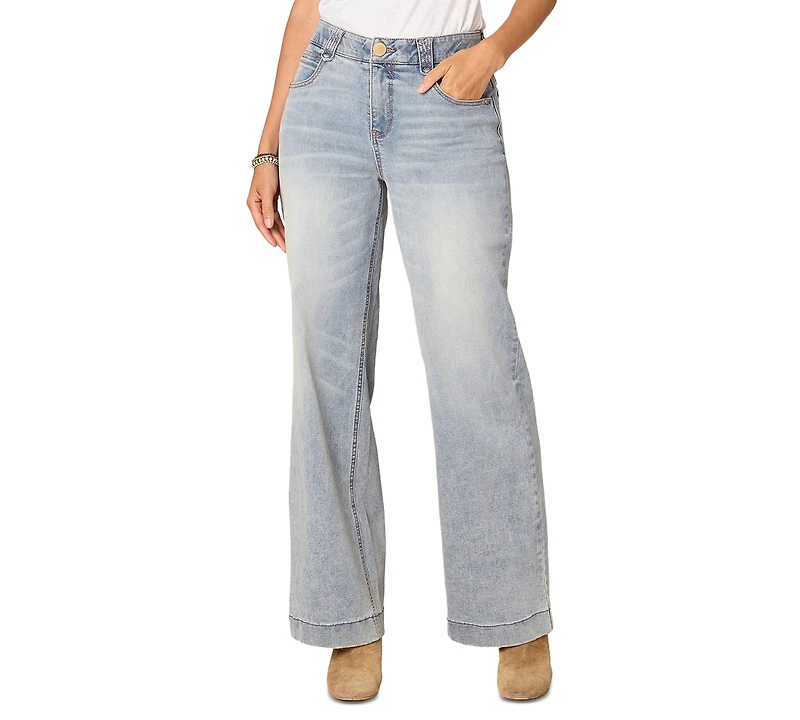 Democracy Petite Ab Solution High-Rise Wide-Leg Jeans