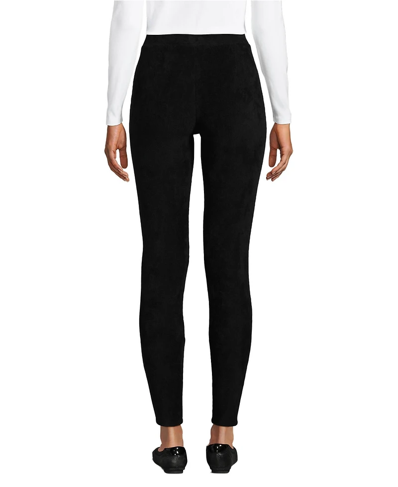 Lands' End Women's Sport Knit High Rise Corduroy Leggings