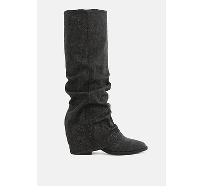Capella Fold-Over Slouchy Denim Boot