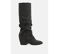 Capella Fold-Over Slouchy Denim Boot