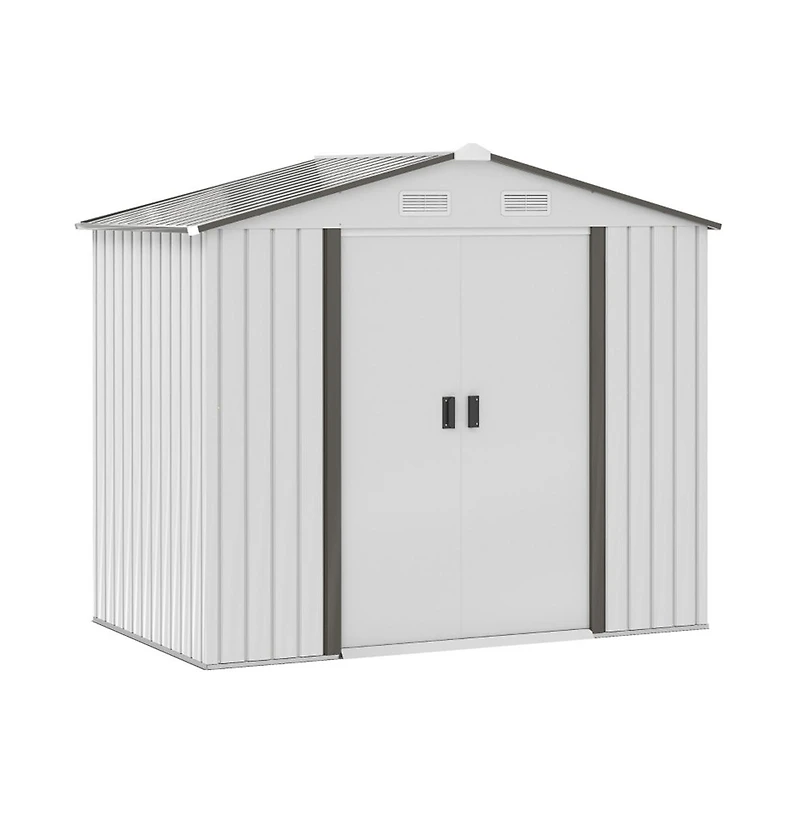 Slickblue Durable Steel Storage Shed for Garden Tools Outdoor Tool House Solution