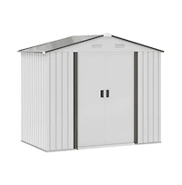 Slickblue Durable Steel Storage Shed for Garden Tools Outdoor Tool House Solution