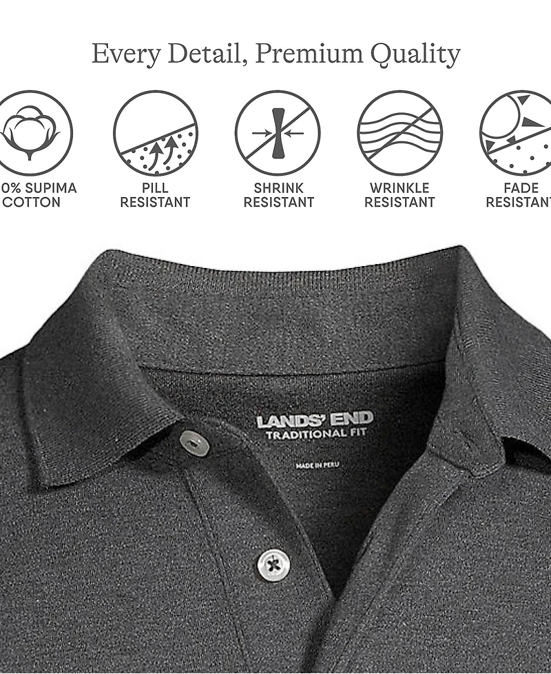 Lands' End Big & Tall School Uniform Short Sleeve Cotton Supima Polo Shirt