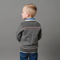 Hope & Henry Boys Organic Long Sleeve Intarsia Crew Neck Pullover Sweater