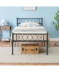 gaomon Twin Size Metal Platform Bed Frame with Headboard and Footboard