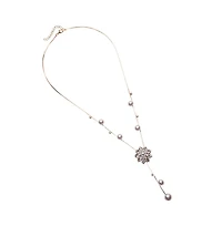 Sohi Women's Floral Drop Negligee Necklace