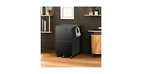 Galaxhero 3-Drawer Rolling File Cabinet with Lock, Small Wood Office Filing Cabinet for Home Office, Fits Letter/Legal/A4 Size Folders, Under Desk, Bl