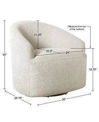 Ink+Ivy 30" Wood Bonn Wide Upholstered 360 Degree Swivel Chair