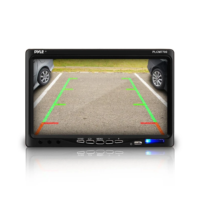 Pyle Car Backup Camera & Monitor Display Kit - 7" Lcd, Waterproof Night Vision, Distance Scale Lines (PLCM7700)