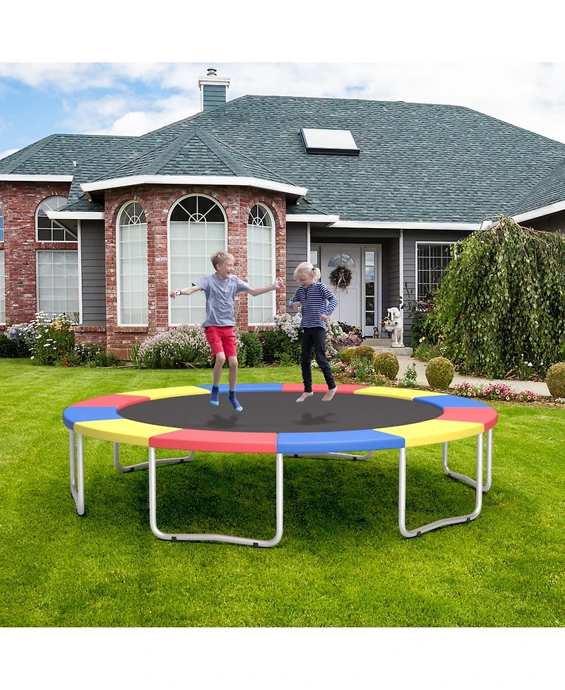 Gymax 8FT Trampoline Replacement Safety Pad Universal Trampoline Cover Multi-color