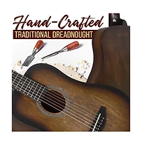 Pyle 34" Acoustic Guitar Kit - 6-String 1/2 Junior Size Guitar with Accessories, Brown (PGA820BR)