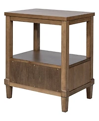 Martha Stewart Collection 22" Wood Salina Wide Woven Cane Nightstand