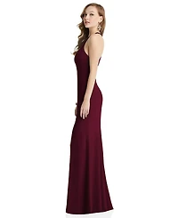 After Six High-Neck Slit-Front Halter Dress