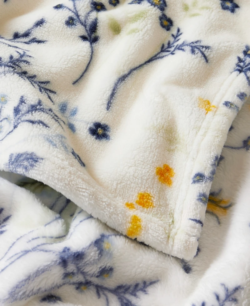 Lucky Brand Wildflower Plush Throw, 50" x 70"