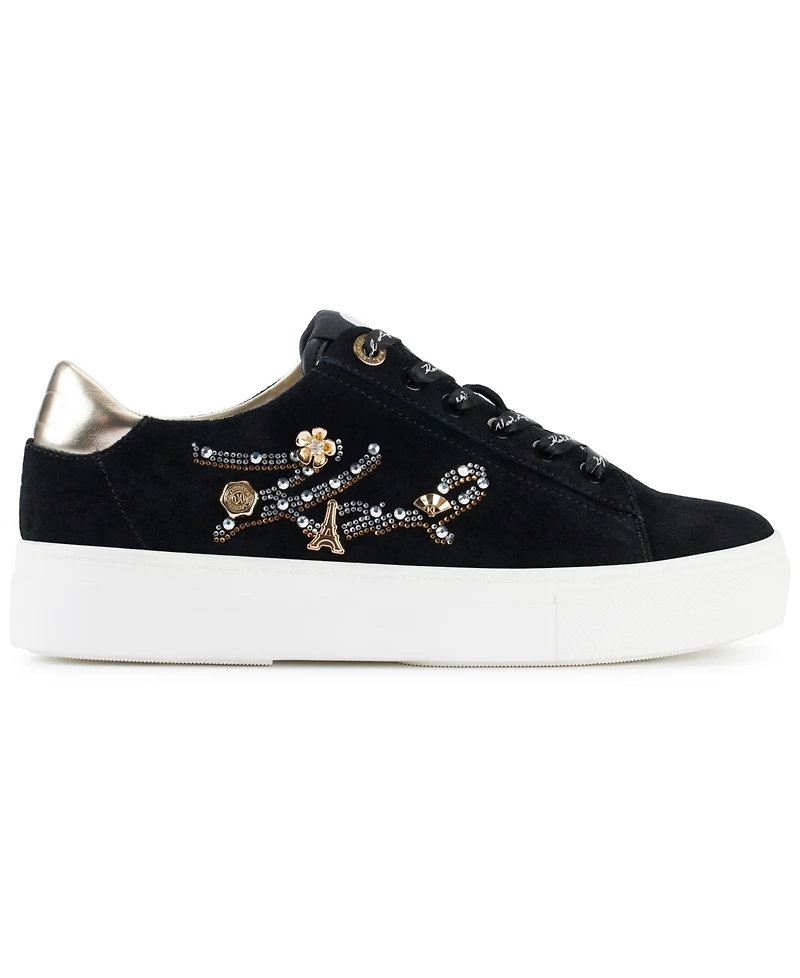 Karl Lagerfeld Paris Women's Cate Sayings Lace Up Sneakers