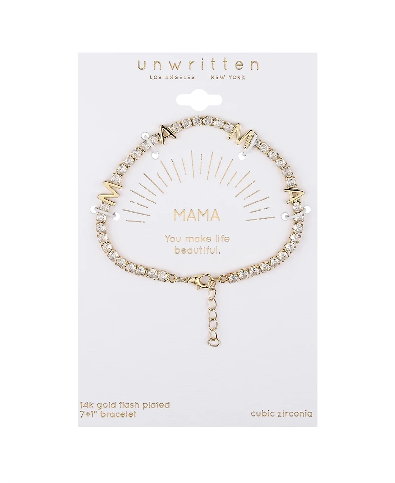 Unwritten Cubic Zirconia Mama Tennis Bracelet