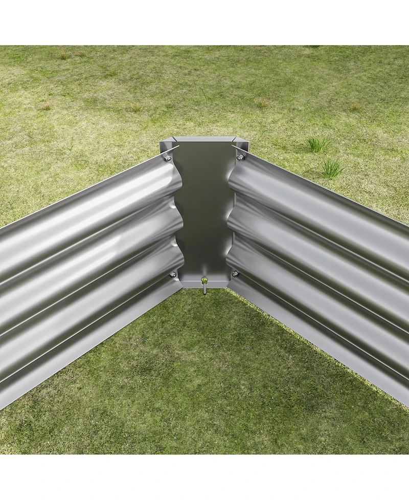 Slickblue Metal Raised Garden Bed Kit – 7.6x3.7x0.98ft Planter for Flowers, Vegetables, and Herbs