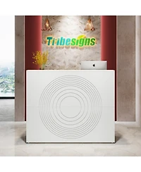 Tribesigns 47 inch Retail Counter,Modern Front Desk Reception Room Table with Cable Grommet,Reception Desk with Counter