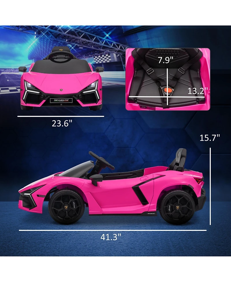 Qaba Lamborghini Revuelto Licensed Kids Ride on Car w/ Suspension,
