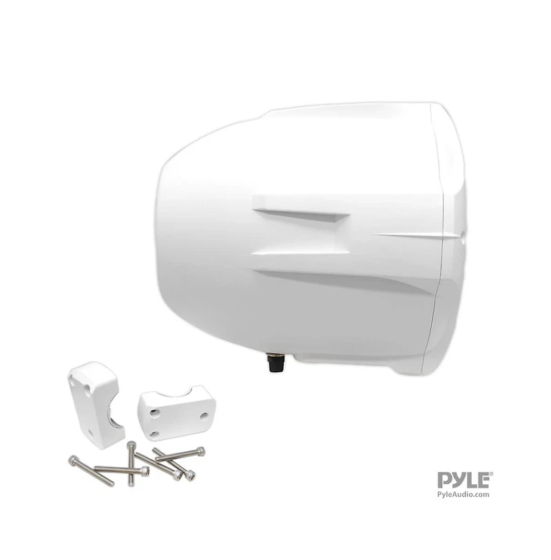 Pyle 8" Marine Wakeboard Tower Speakers - 300W Waterproof, Dual Bullet Style, White (PLMRW85